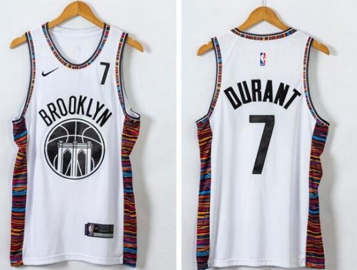 Brooklyn Nets #7 Kevin Durant City Jersey White