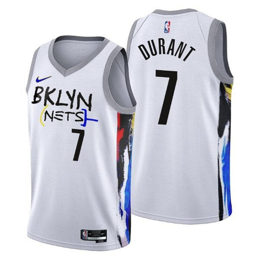 Brooklyn Nets #7 Kevin Durant City Edition Stitched Jersey White