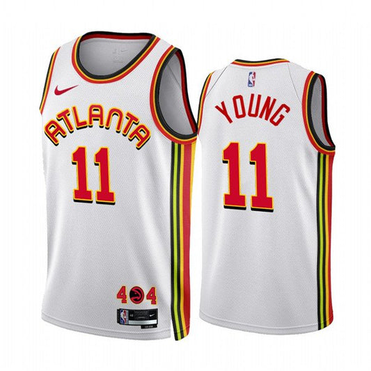 Men's Atlanta Hawks #11 Trae Young 2022/23 White Association Edition Stitched Jersey