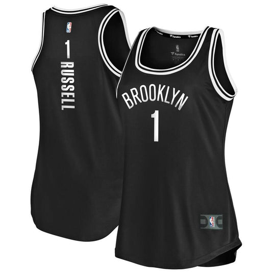 Brooklyn Nets D'Angelo Russell Fanatics Branded Fast Break Icon Jersey Womens - Black | Ireland P4710D4