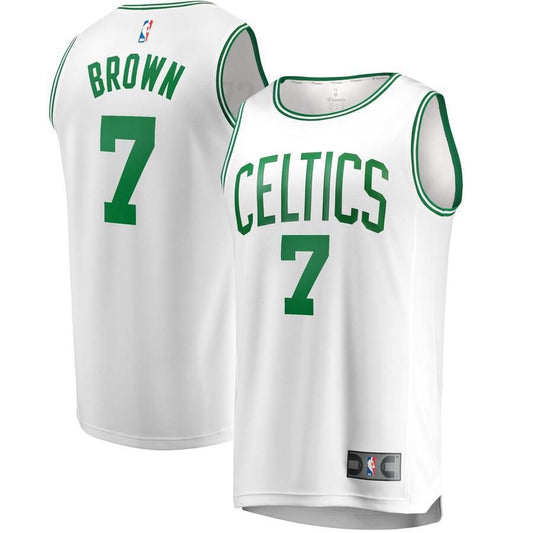 Boston Celtics Jaylen Brown Fanatics Branded Replica 2020-21 Fast Break Association Jersey Mens - White | Ireland T8239A9