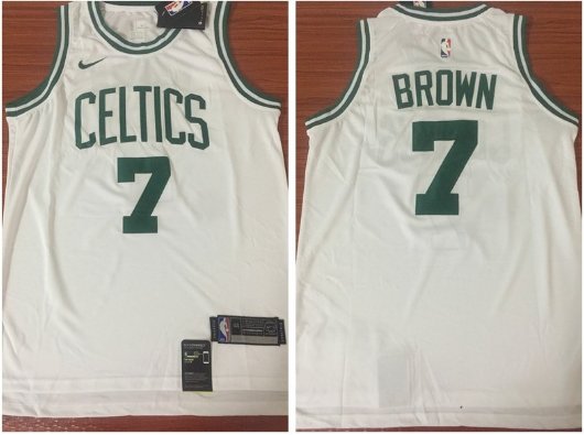 Boston Celtics #7 Jaylen Brown Jersey White Fan Edition