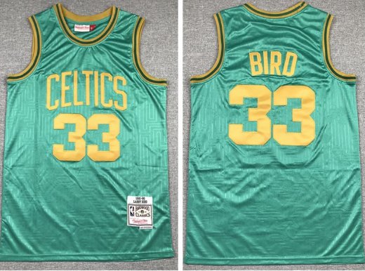 Boston Celtics #33 Larry Bird Mouse Year Throwback Jersey Green