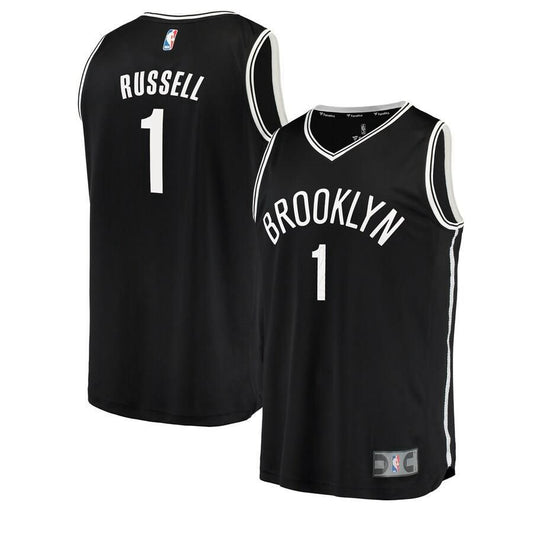 Brooklyn Nets D'Angelo Russell Fanatics Branded Replica Fast Break Icon Jersey Kids - Black | Ireland W1227N0