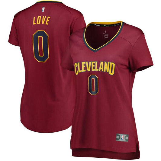 Cleveland Cavaliers Kevin Love Fanatics Branded Replica Fast Break Player Icon Jersey Womens - Burgundy | Ireland Z2757U2
