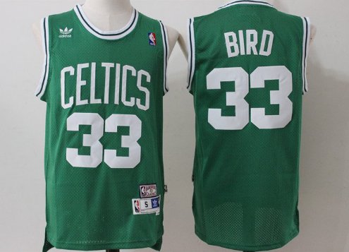 Boston Celtics 33 Larry Bird Jersey Green