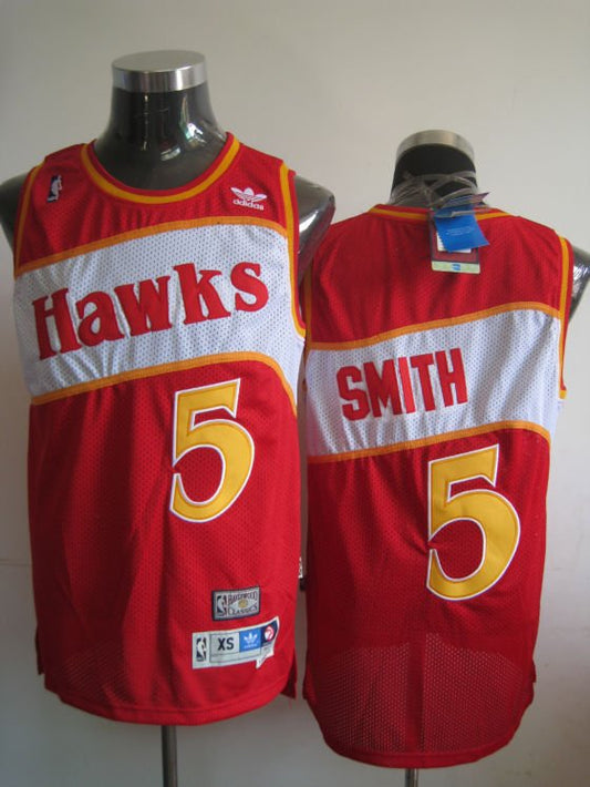 Men's Atlanta Hawks #5 Josh Smith Red Stitched Throwback Jersey