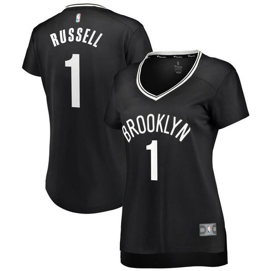 Brooklyn Nets D'Angelo Russell Fanatics Branded Replica Fast Break Icon Jersey Womens - Black | Ireland D5039X4