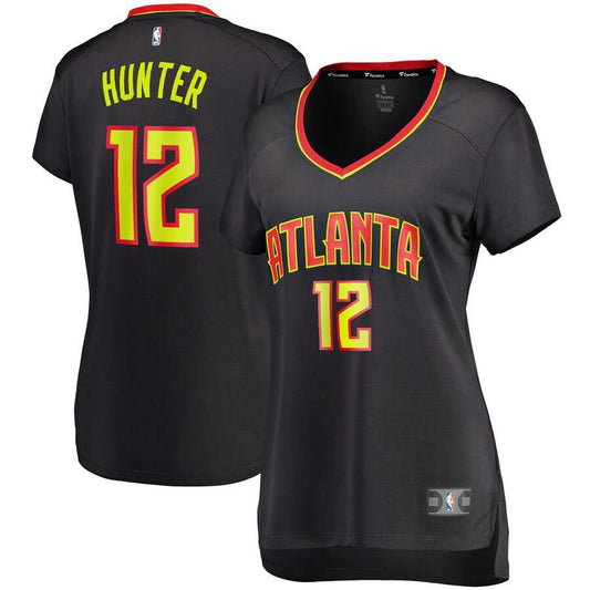 Atlanta Hawks De'Andre Hunter Fanatics Branded Replica Fast Break Icon Jersey Womens - Black | Ireland L1246E8