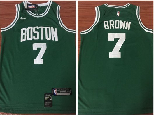 Boston Celtics #7 Jaylen Brown Jersey Green Fan Edition